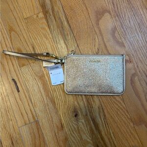 Coach Legacy Small Wristlet in Gold Glitter NWT